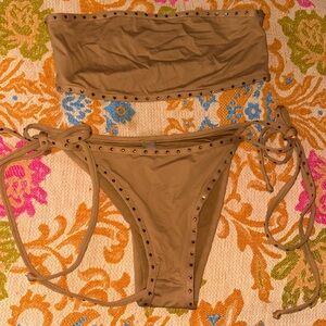 Skims NWOT Gold Bikini Set